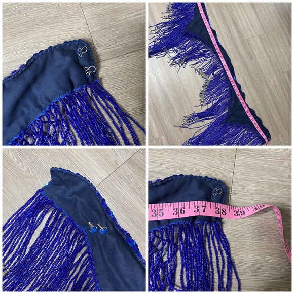 Women Belly Dance Clothing Accessories Teardrop Paillettes Fringe Wrap Sequins - Picture 9 of 11